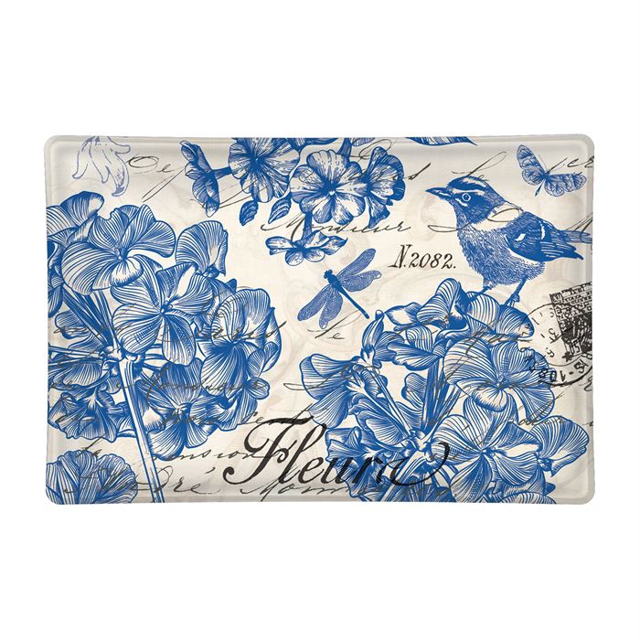 Porte-savon en verre Indigo Cotton